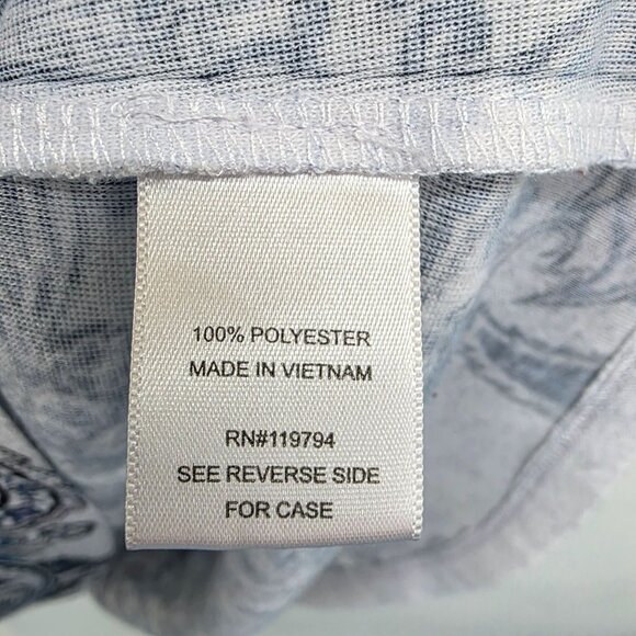 One World Tunic Womens 2X Blue/Gray Paisley Print Embellished Scoop Neck Boho - Picture 9 of 13